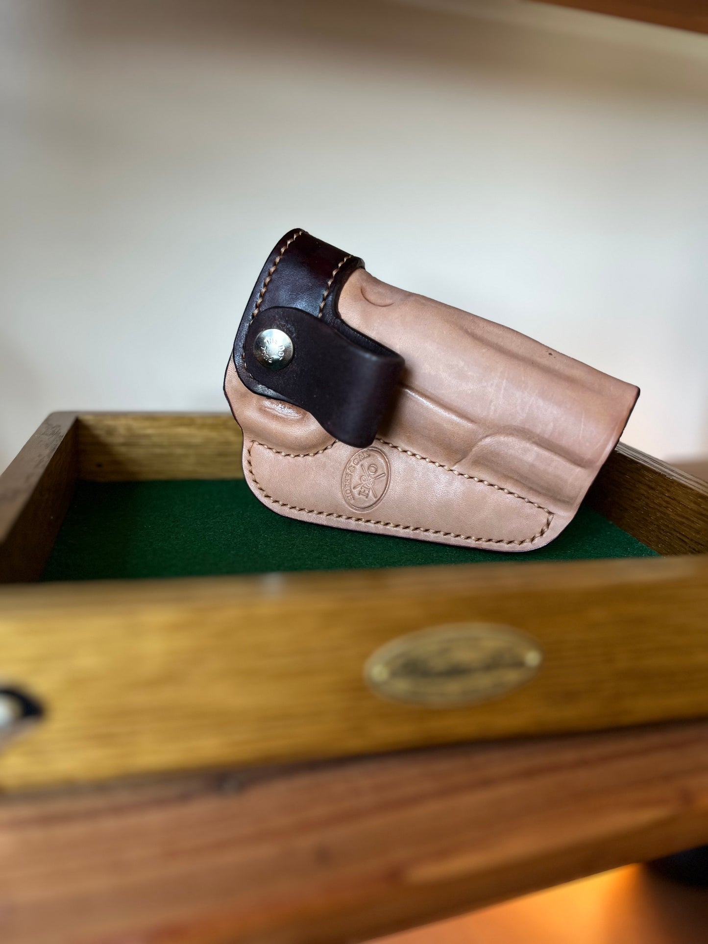 1911 Two-Tone Horsehide IWB Holster with Stainless Snap