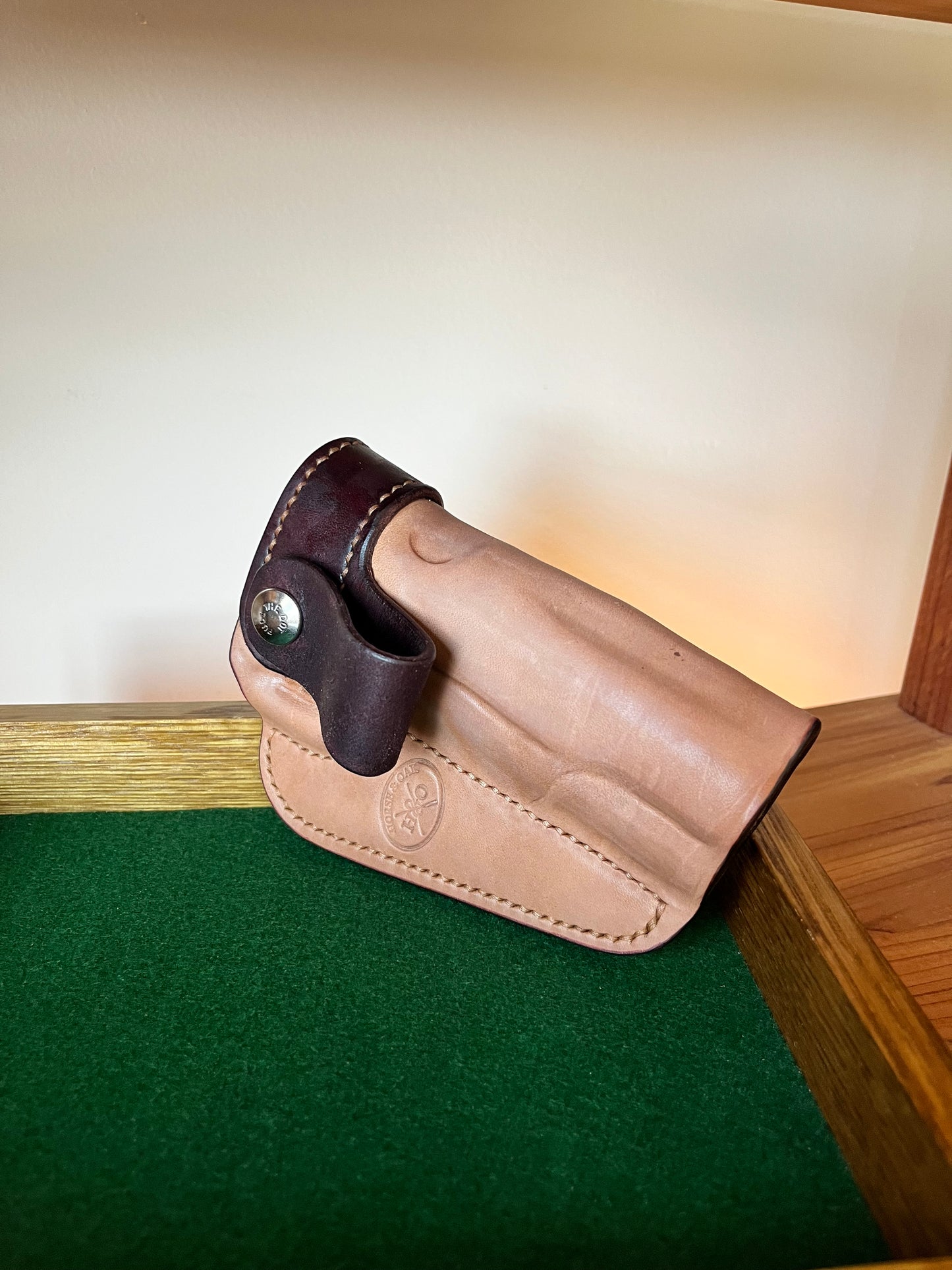 1911 Two-Tone Horsehide IWB Holster with Stainless Snap