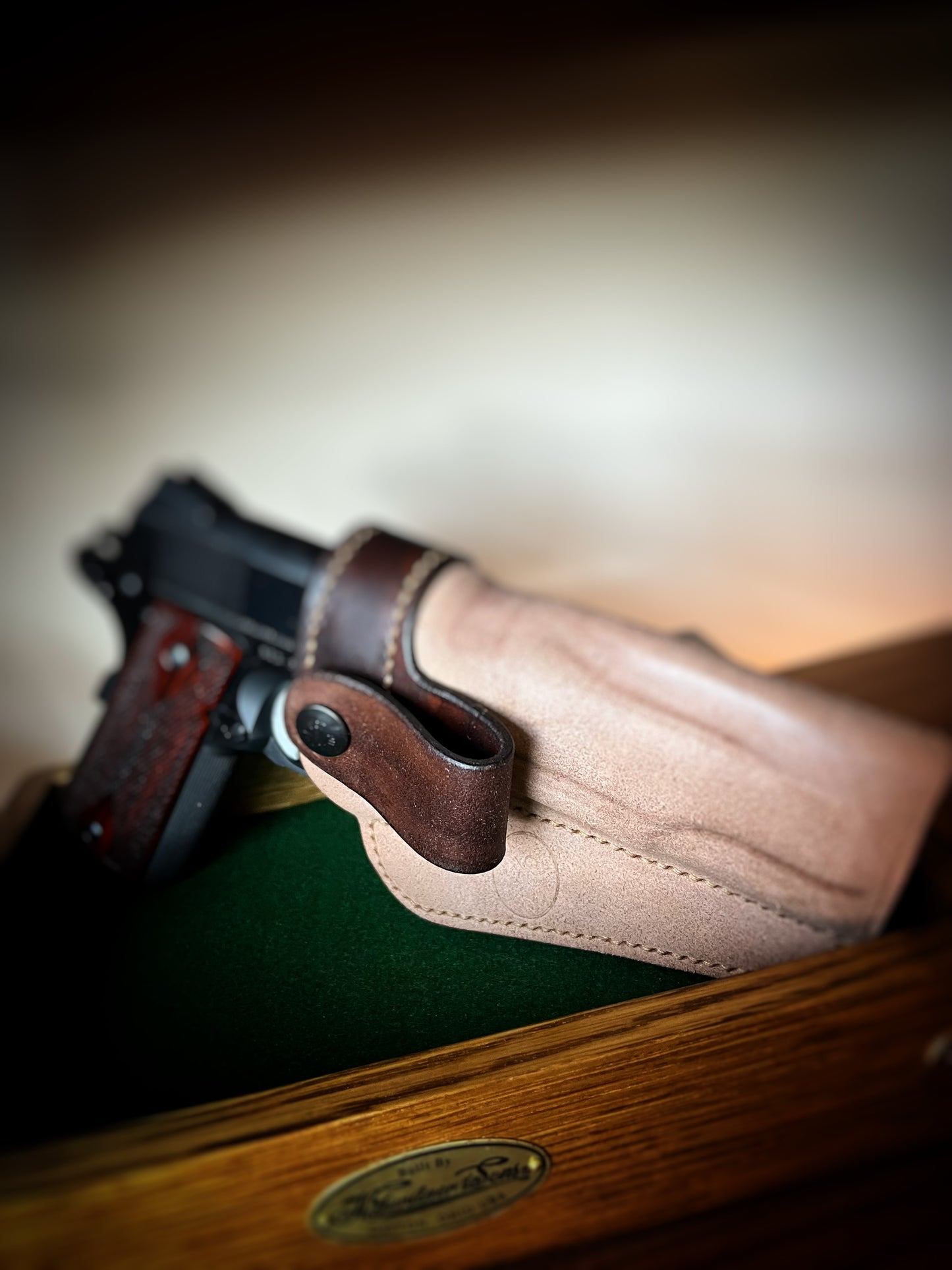 1911 Two-Tone Horsehide IWB Holster with Black Snap